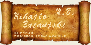 Mihajlo Batanjski vizit kartica